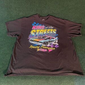 DOM Black KING OF THE STREETS Graphic Short Sleeve Crew Neck T-Shirt Sz 2XL